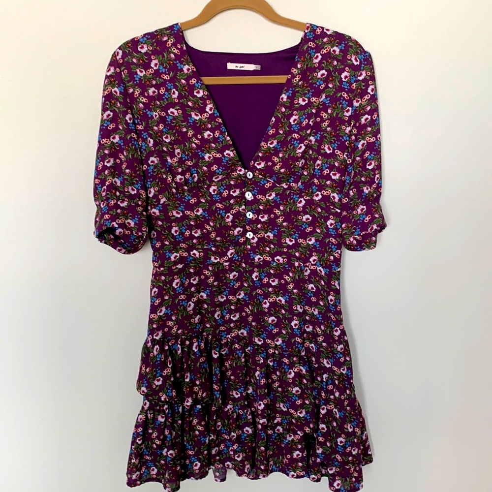 EUC Mi Ami Purple Floral Dress M